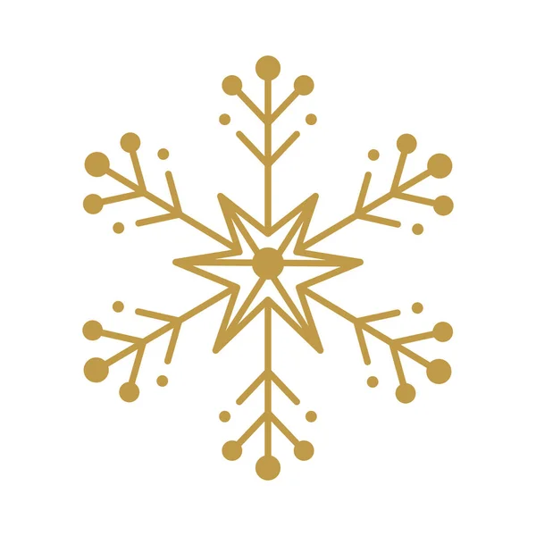 Veselé Vánoce zlatá sněhová vločka vektor design — Stockový vektor