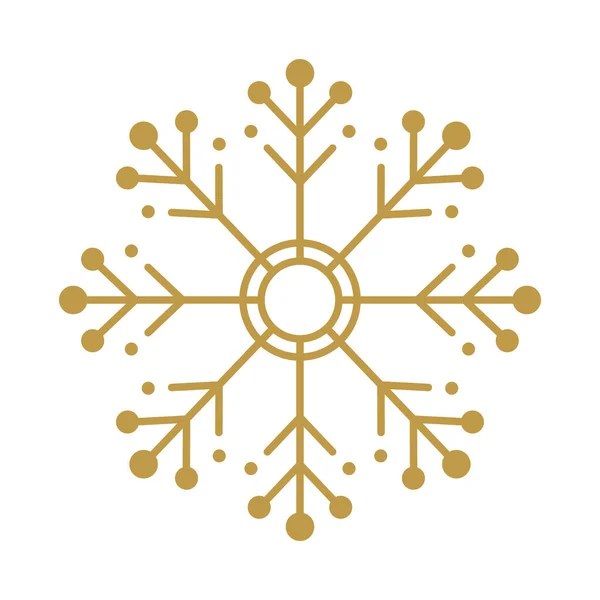 Wesołych Świąt złota śnieżynka wektor projektu — Wektor stockowy
