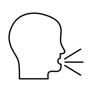 Adam başı çığlık atan çizgi simgesi vektör tasarımı