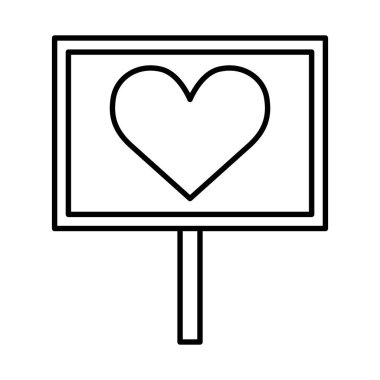 kalp çizgisi biçim vektör tasarımlı pano