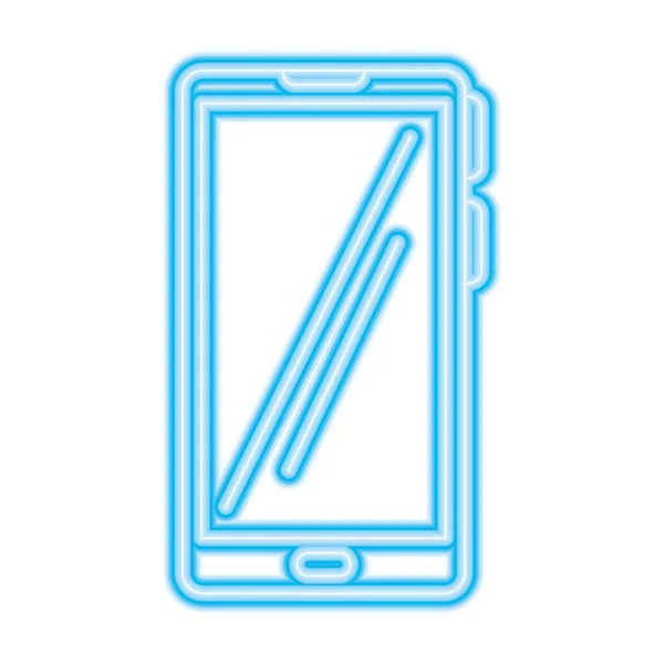 Neon Smartphone Icon Vektor Design — Stockvektor