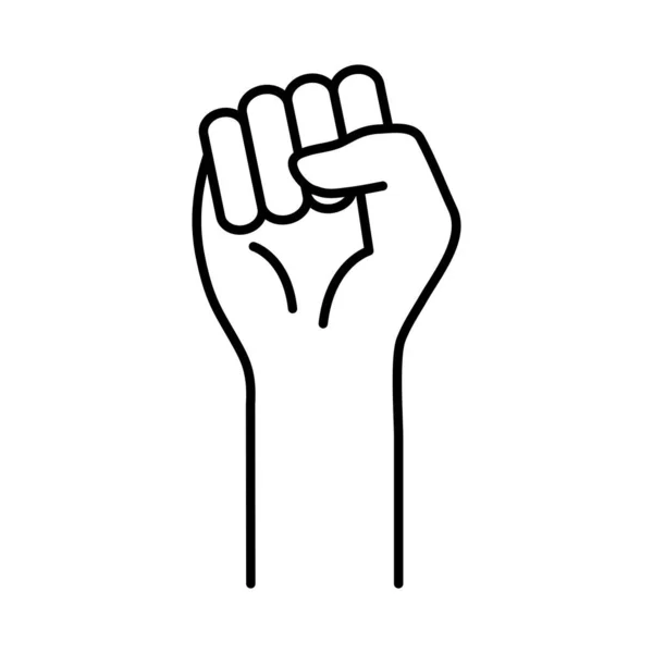 Raised fist hand line style icon vector design — Stock Vector