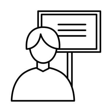 Gösterge paneli biçim simgesi vektör tasarımına sahip bir adam