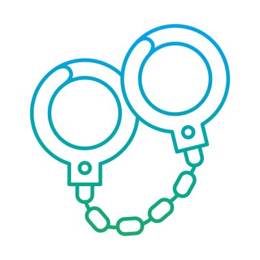 Polis kelepçelenmiş biçim simgesi vektör tasarımı