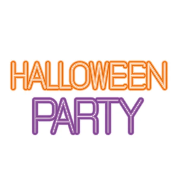 Neon halloween party vector design — Stock Vector