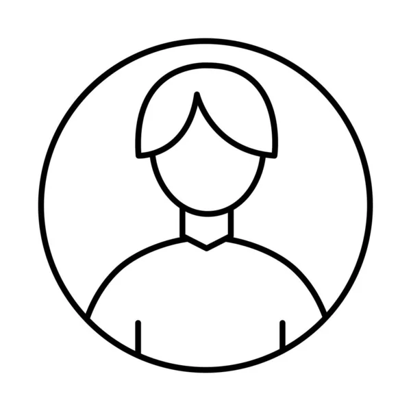 Man avatar in cirkel lijn stijl pictogram vector ontwerp — Stockvector