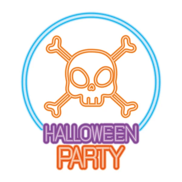 Halloween fête crâne dessin animé vecteur design — Image vectorielle