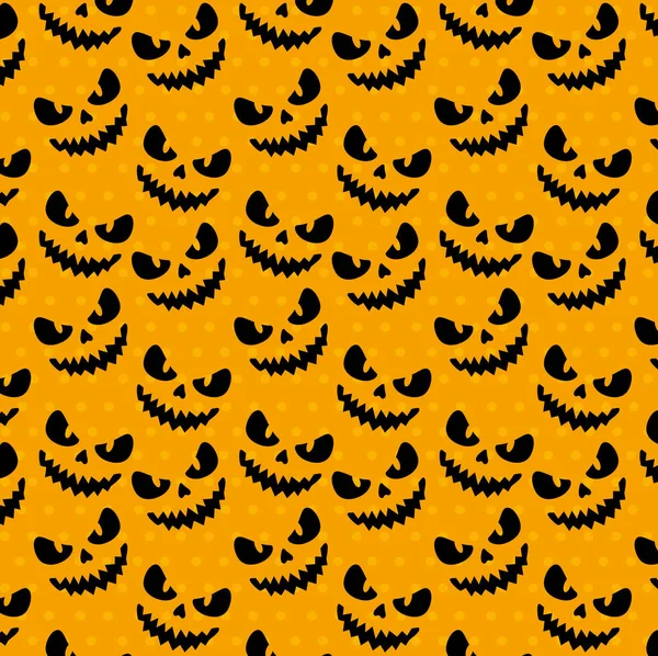 Fondo de feliz halloween con caras de miedo — Vector de stock