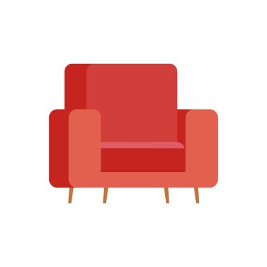 İzole edilmiş kırmızı sandalye vektör tasarımı