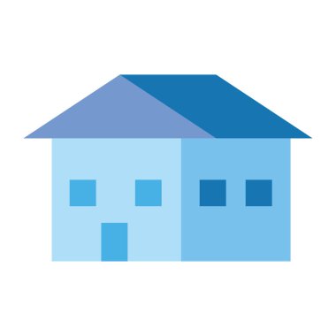 Pencereleri ve kapı vektör tasarımlı izole bir ev