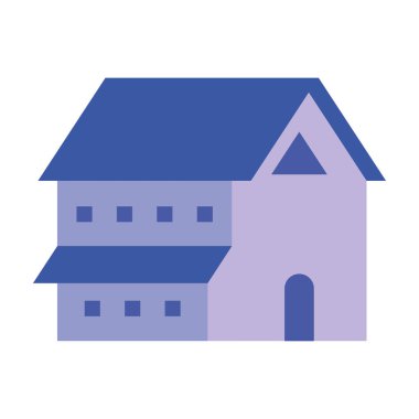 Pencereleri ve kapı vektör tasarımlı izole bir ev