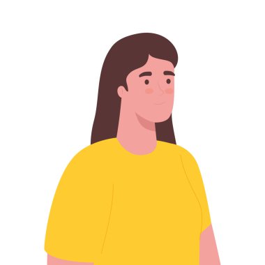 İzole kadın çizgi film vektör tasarımı