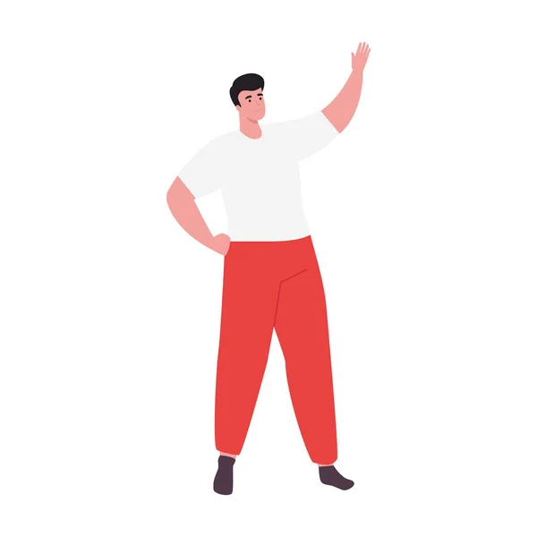 プラスサイズの男漫画で手をベクトルデザイン — ストックベクタ