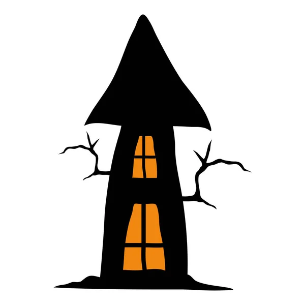 Halloween negro diseño vectorial casa — Archivo Imágenes Vectoriales