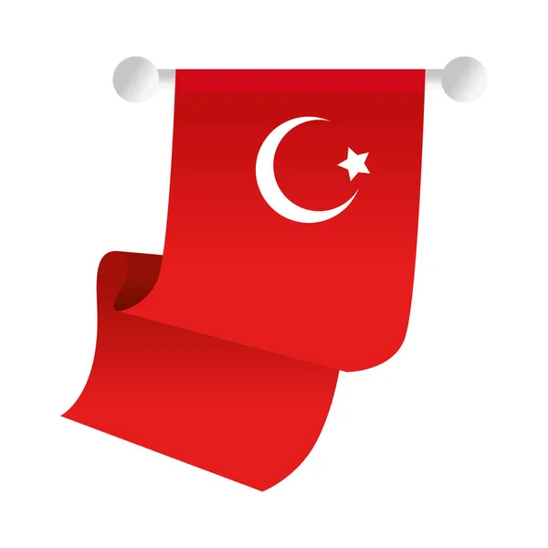 Desenho vetor ícone bandeira turca — Vetor de Stock