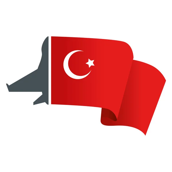 Turkse vlag pictogram vector ontwerp — Stockvector