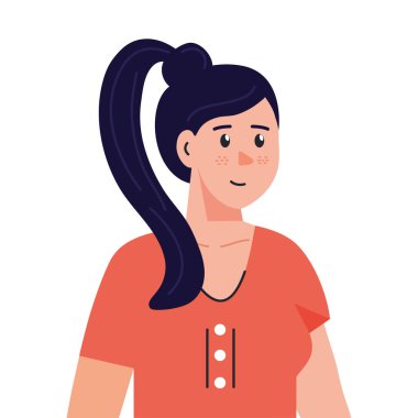 İzole kadın çizgi film vektör tasarımı