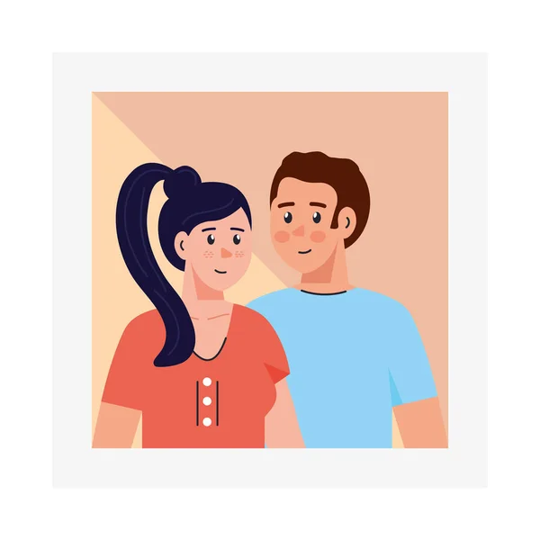 Couple of woman and man vector design — Stock Vector