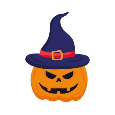 Cadılar bayramı balkabağı karikatürü ve cadı şapkası tasarımı