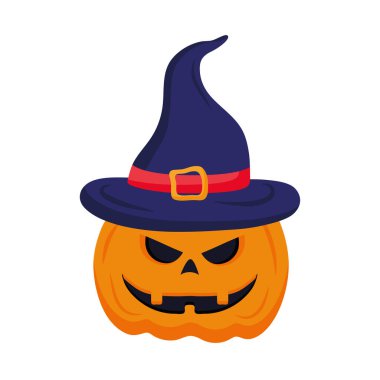 Cadılar bayramı balkabağı karikatürü ve cadı şapkası tasarımı