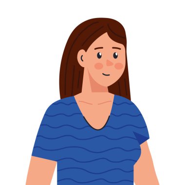 İzole kadın çizgi film vektör tasarımı