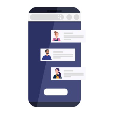 Akıllı telefon vektör tasarımında insanları oluşturur