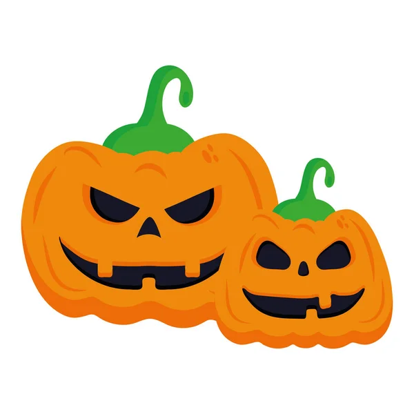 Halloween citrouilles dessins animés design vectoriel — Image vectorielle