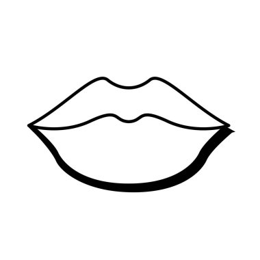 Pop art mouth kapatılan satır biçimi simgesi