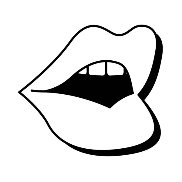 Pop art ústa openline styl — Stockový vektor