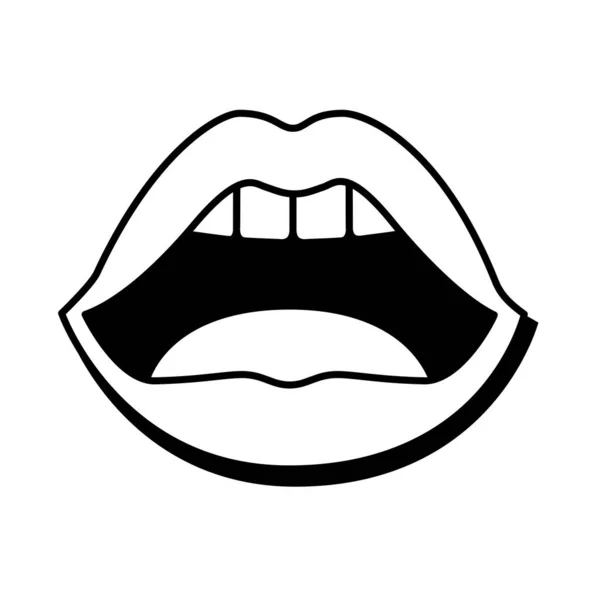 Поп-арт рот з язиком і латунним стилем — стоковий вектор