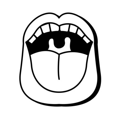 Dili ve diş çizgisi tarzıyla pop sanat ağızı