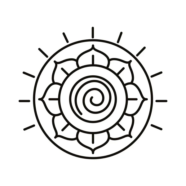 Иконка в стиле цветочной линии лотоса — стоковый вектор