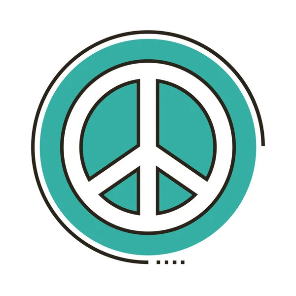 Symbole de paix ligne et icône de style de remplissage — Image vectorielle