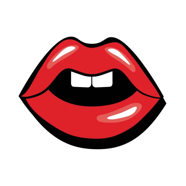 Pop art boca abierta estilo de relleno — Vector de stock
