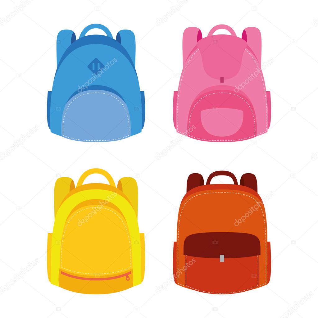 back to school season poster with schoolbags