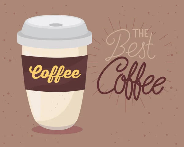 Banner of the best coffee with disposable — Stock Vector