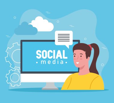 Bilgisayarda kadınların konuştuğu sosyal medya mektupları