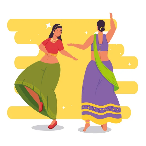 Mujer india con ropa baile tradicional — Archivo Imágenes Vectoriales