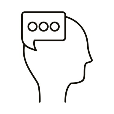 Konuşma baloncuğu biçimi simgesi olan insan profili