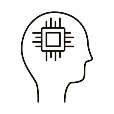 İşlemci yonga biçimi simgesi olan insan profili