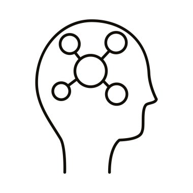 Molekül çizgisi biçim simgesine sahip insan profili