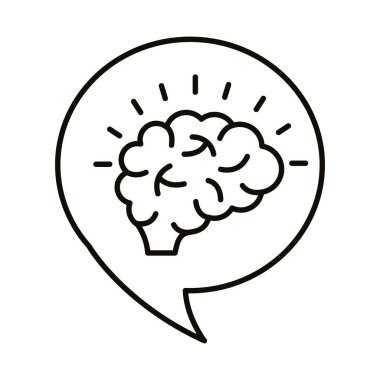 Konuşma baloncuğu biçiminde insan beyni