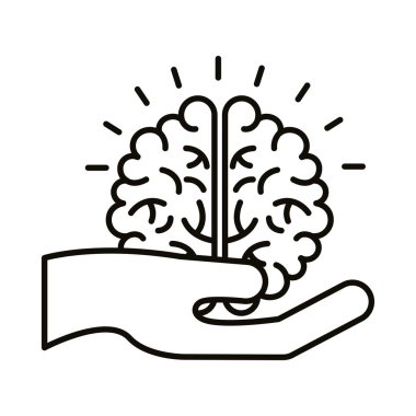 Beyin kaldırma insan çizgisi biçimi simgesi