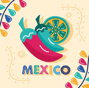 Meksika Kutlama Günü 'nde limon ve kırmızı biberle birlikte.