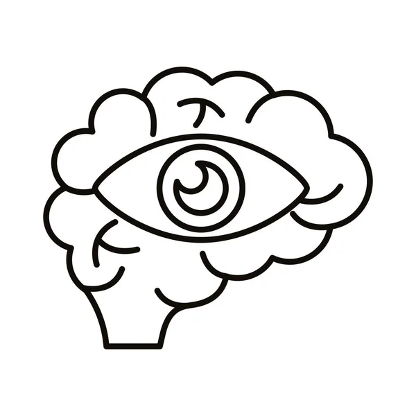 具有眼线样式图标的人脑 — 图库矢量图片