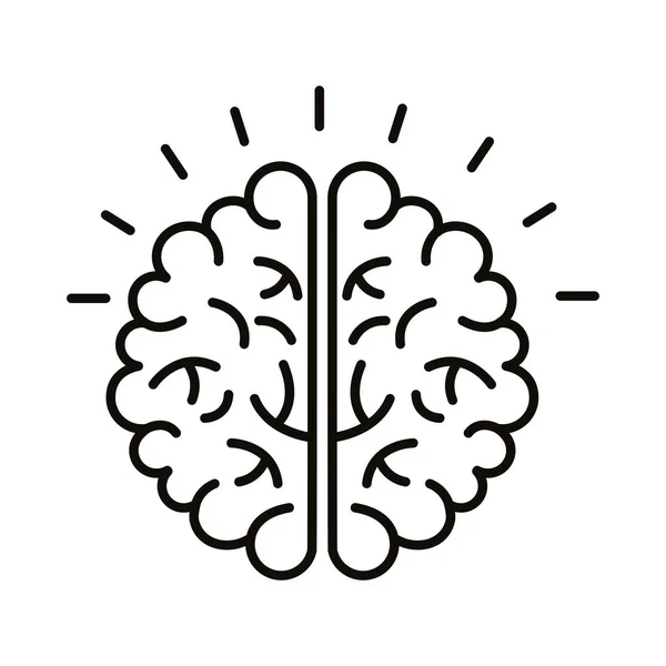 Brain human line style icon — Stock Vector