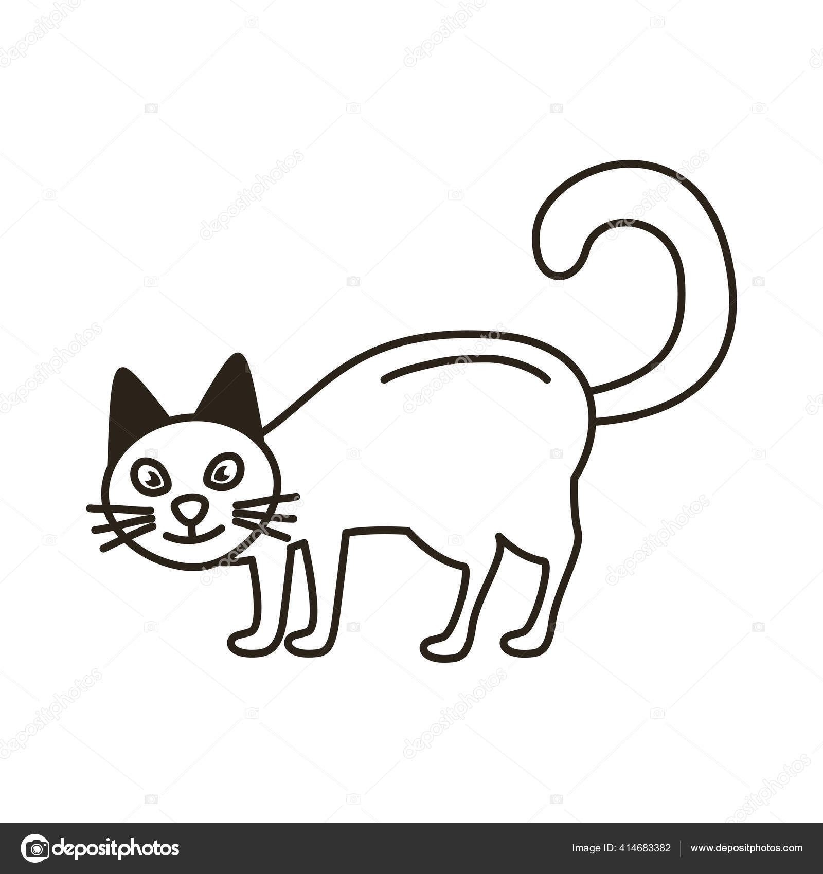 Cat Icon - Download in Line Style