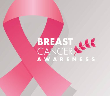 Göğüs kanseri kampanyası, pembe kurdeleli ve dallı.