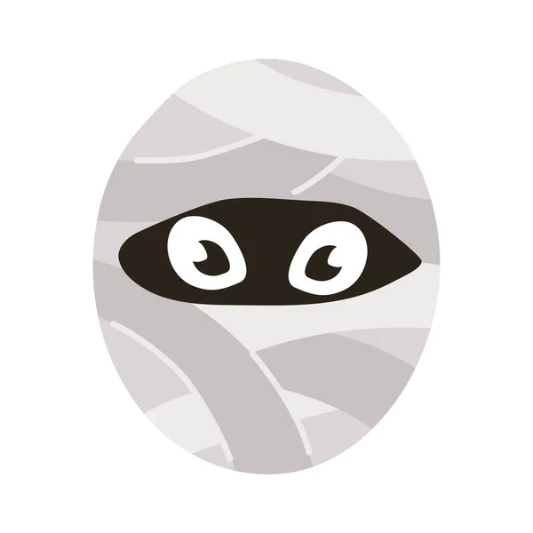 Mumie halloween karaktär platt stil ikon — Stock vektor