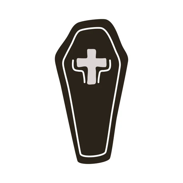 Cercueil d'Halloween icône de style plat — Image vectorielle